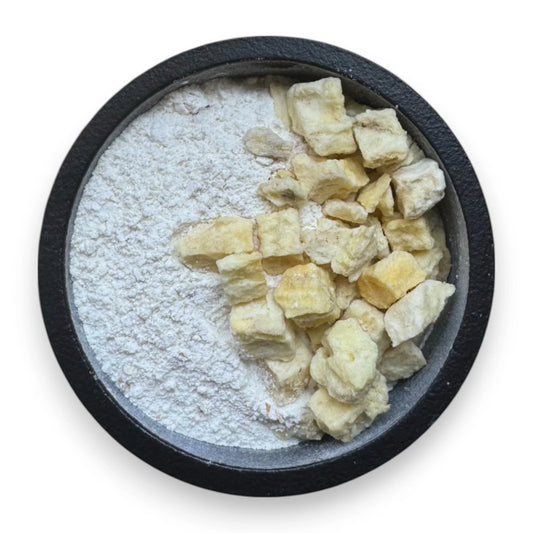 Schneckenfutter BananaCrisp Achatschnecken Ladschnecken Zusatzfutter Calcium Eierschalenpulver Banane
